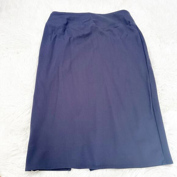 Worthington Ultra Stretch Ponte Pencil Skirt Size Medium Navy Blue - Picture 4 of 8